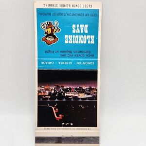 Vintage Matchbook Klondike Days Edmonton Alberta Tourist Bureau Canada